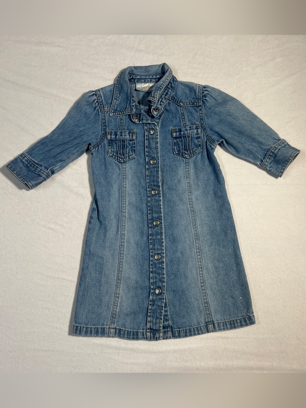 Specialty Kids Girls Denim Shirt Dress Size 4T Long Sleeve Blue Jean